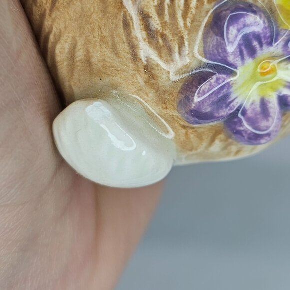 Fitz And Floyd Woodland Spring Bunny Rabbit Salt & Pepper Shaker Set Leaf Plate - Picture 8 of 13